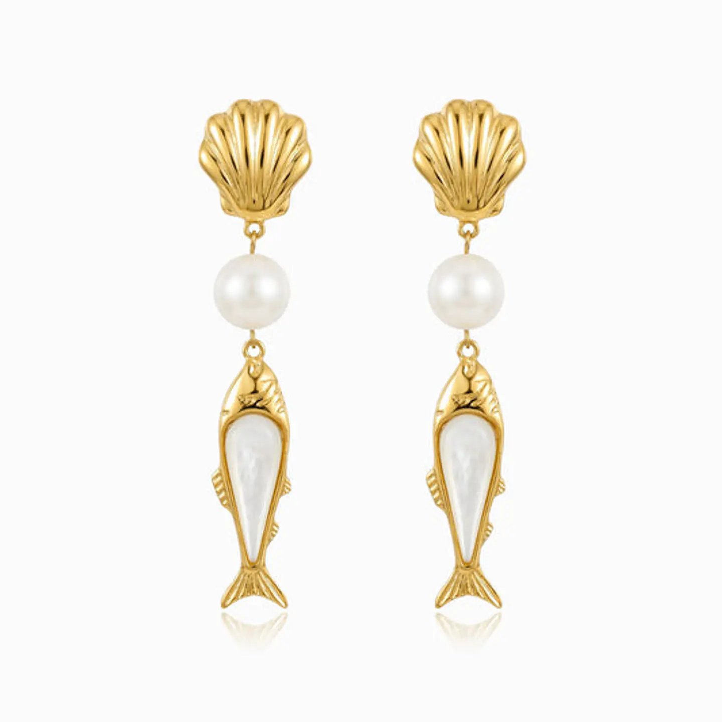 Boucles d'Oreilles Sardine en Acier, Intemporelle 1