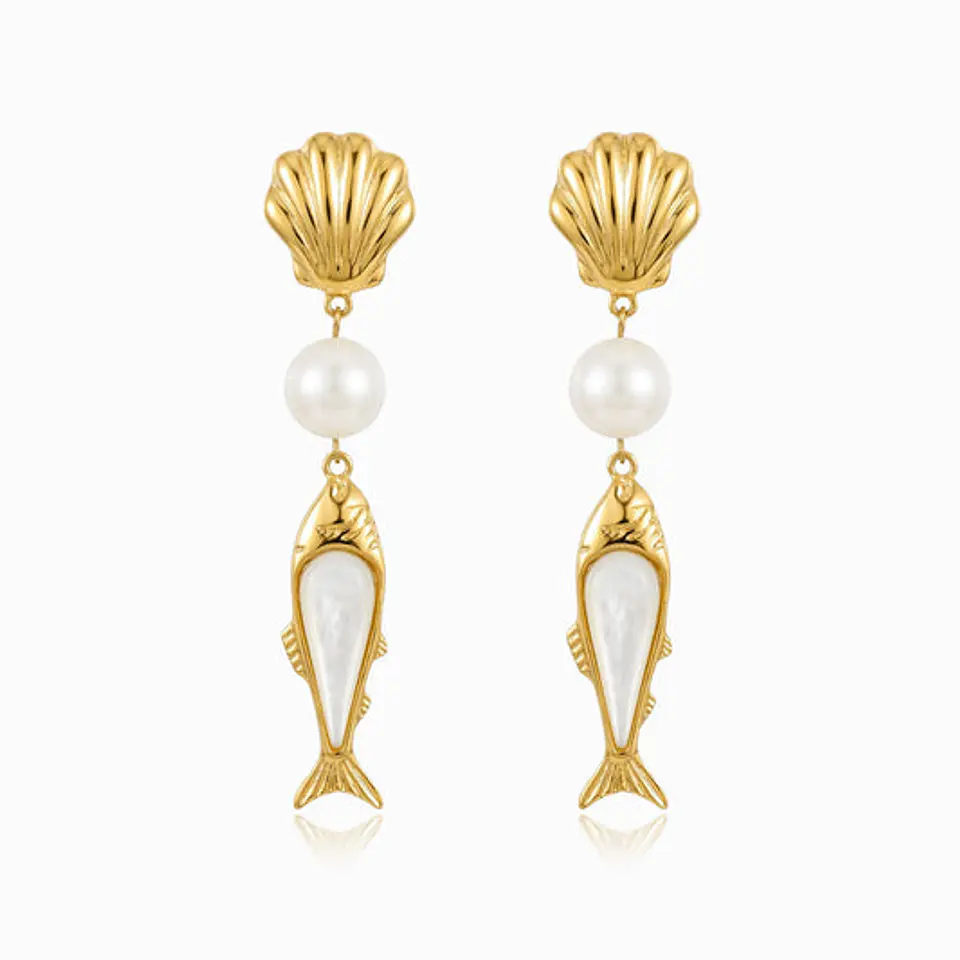 Boucles d'Oreilles Sardine en Acier, Intemporelle 1