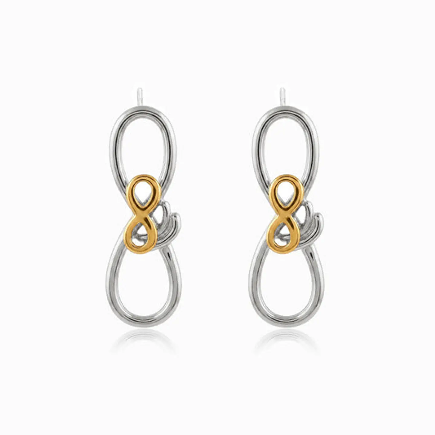 Boucles d'Oreilles Étincelante Bicolore – Acier 1