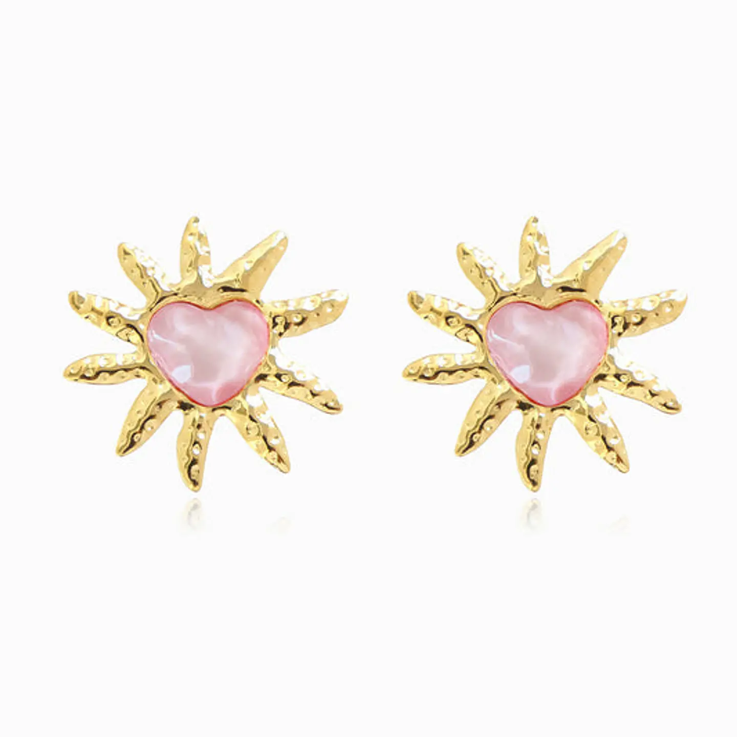 Boucles d'Oreilles Soleil Belle en Acier 1