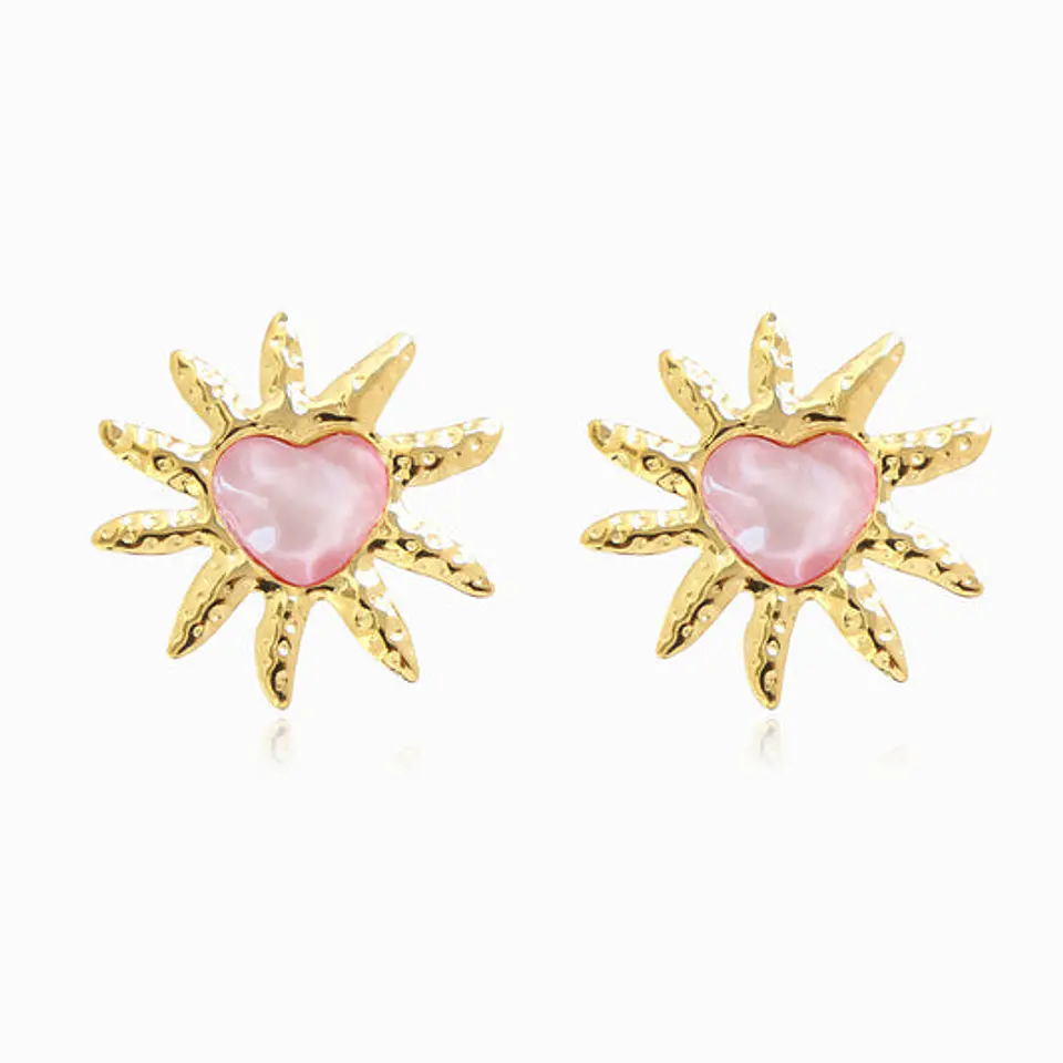Boucles d'Oreilles Soleil Belle en Acier 1