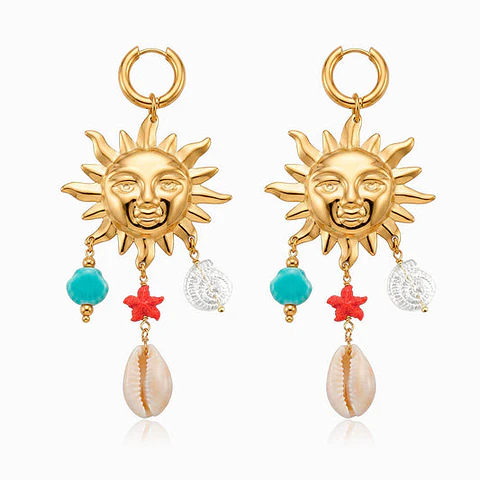 Boucles d'Oreilles Étincelante Été – Acier 90x25mm