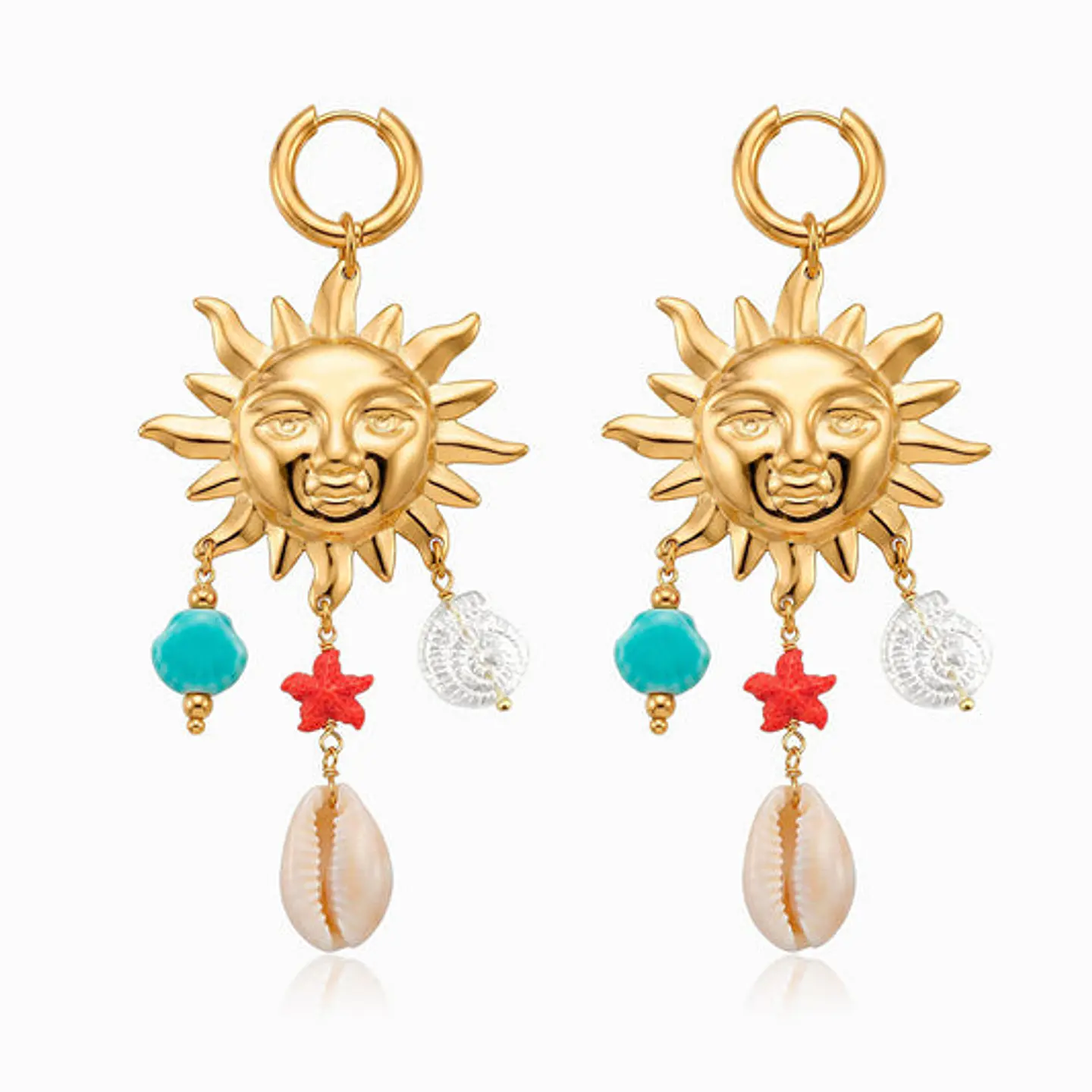 Boucles d'Oreilles Étincelante Été – Acier 90x25mm 1