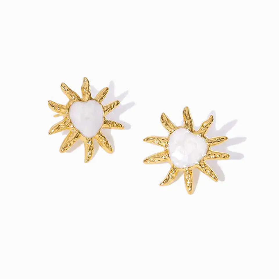 Boucles d'Oreilles Étincelante Soleil – Acier 1