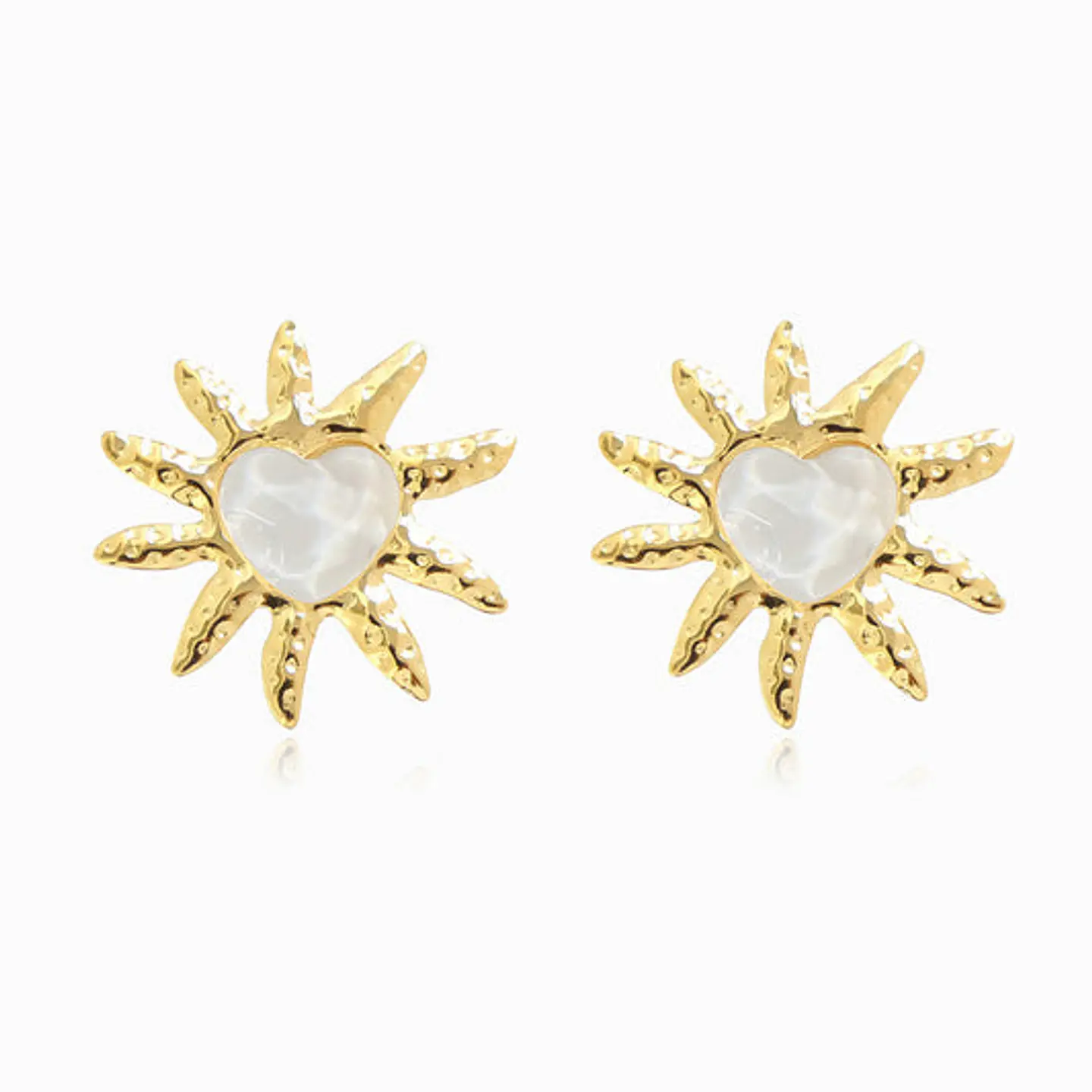 Boucles d'Oreilles Soleil en Acier, Élégante 1