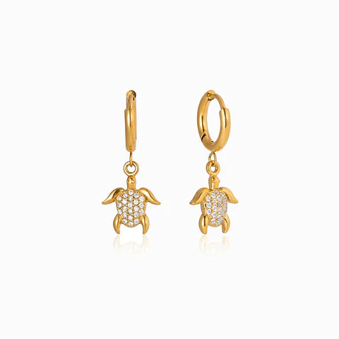 Boucles d'Oreilles Tortue Belle en Acier
