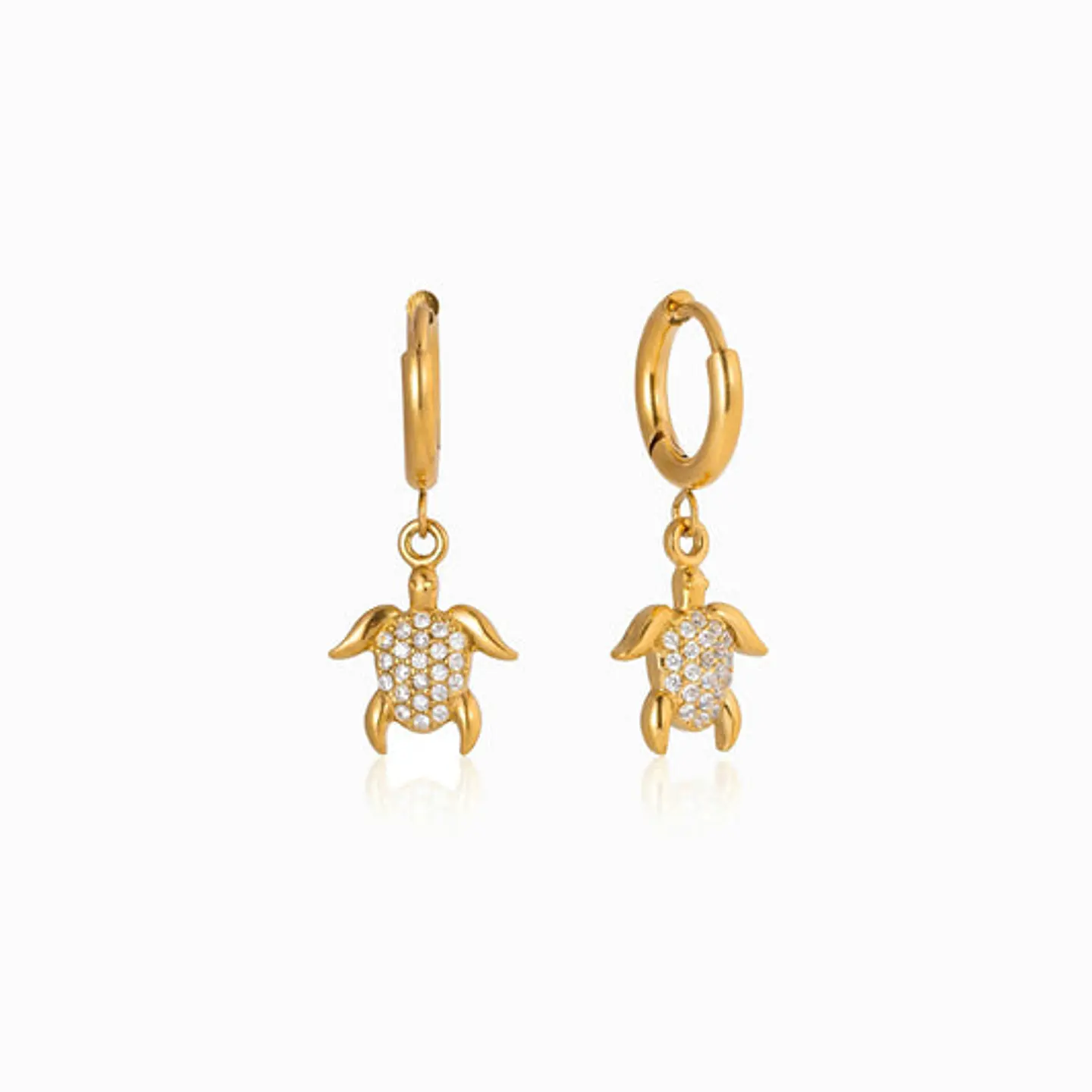 Boucles d'Oreilles Tortue Belle en Acier 1