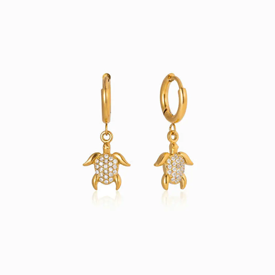 Boucles d'Oreilles Tortue Belle en Acier 1