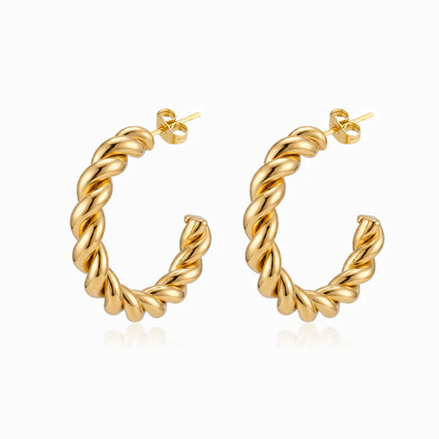 Boucles d'Oreilles Torsadée Belle en Acier 1