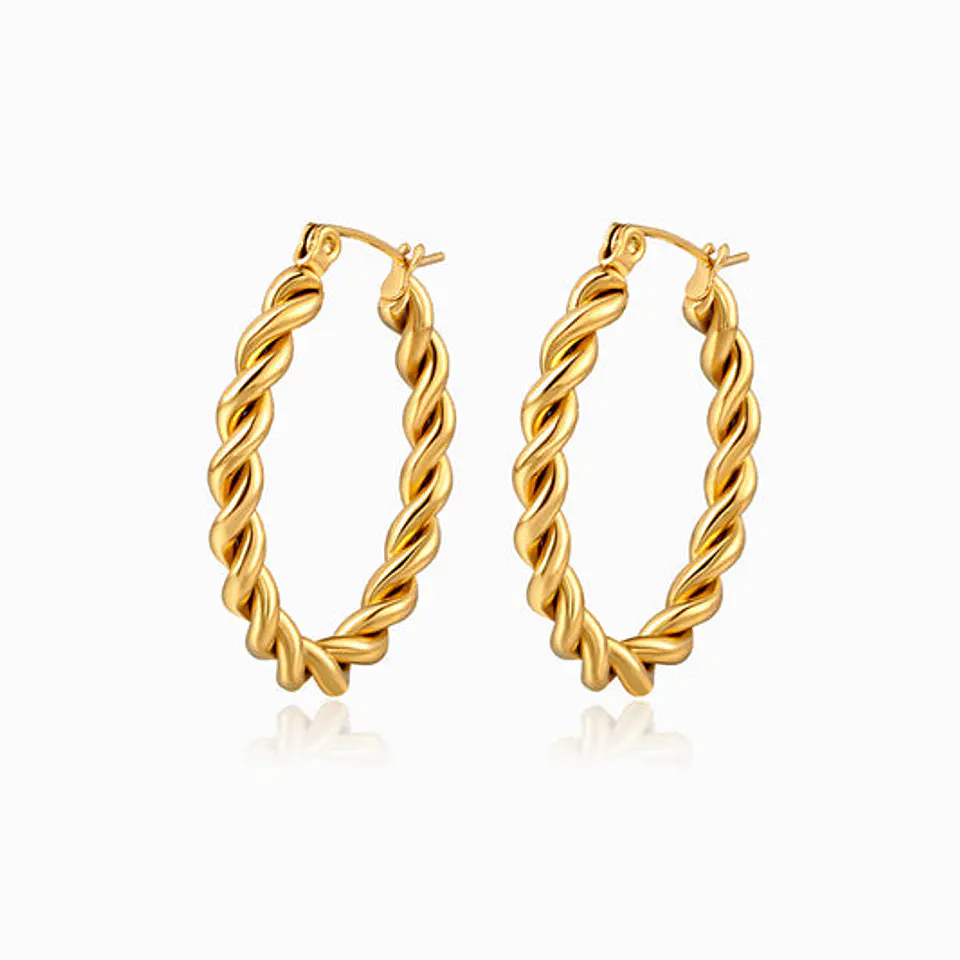 Boucles d'Oreilles Étincelante Torsadée – Acier 1