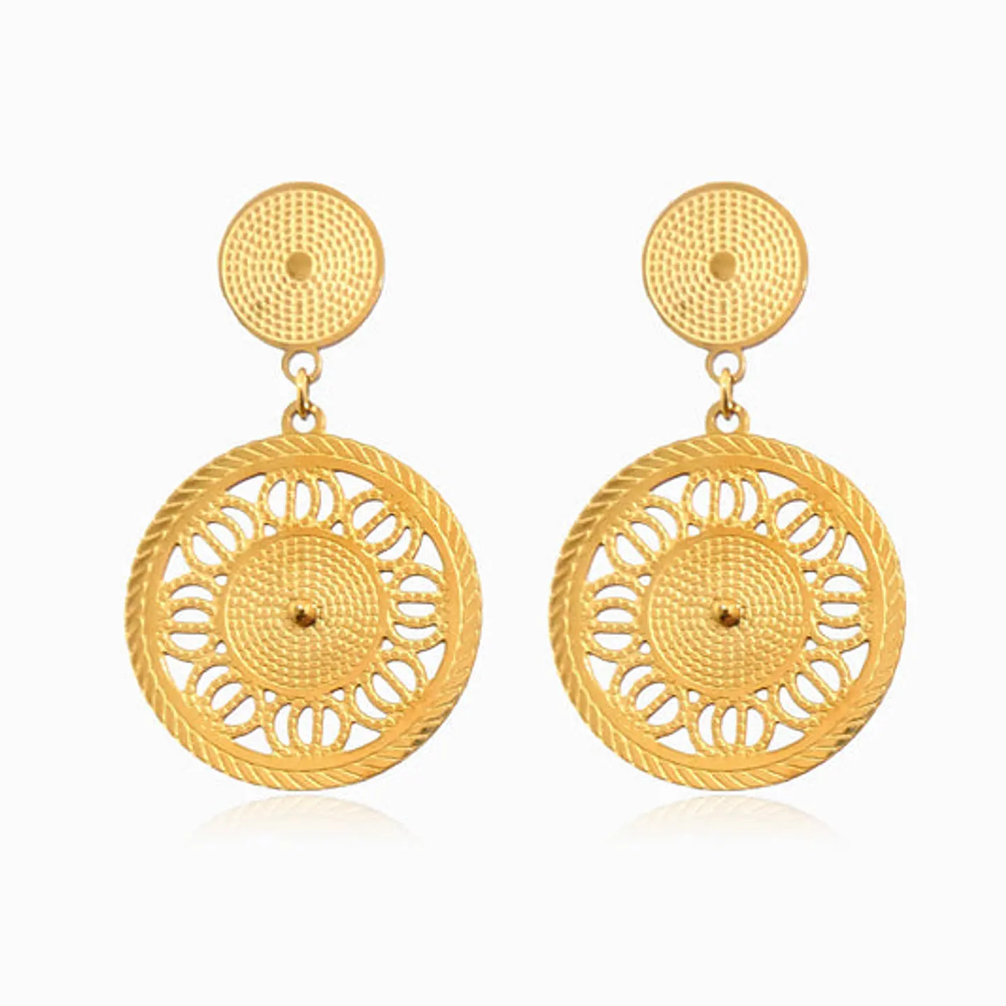 Boucles d'Oreilles Traditionnelle Belle en Acier 1
