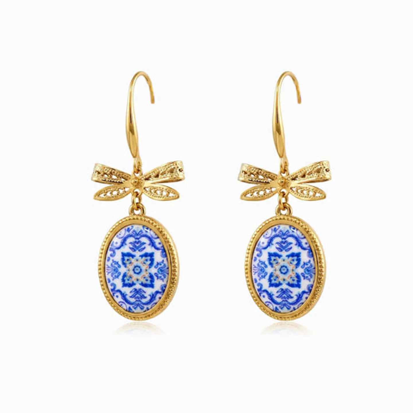 Boucles d'Oreilles Étincelante Traditionnelle Azulejo – Acier 1