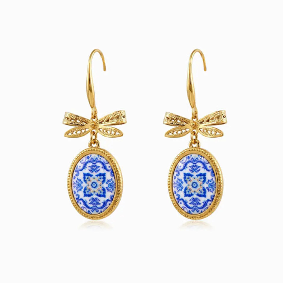 Boucles d'Oreilles Étincelante Traditionnelle Azulejo – Acier 1