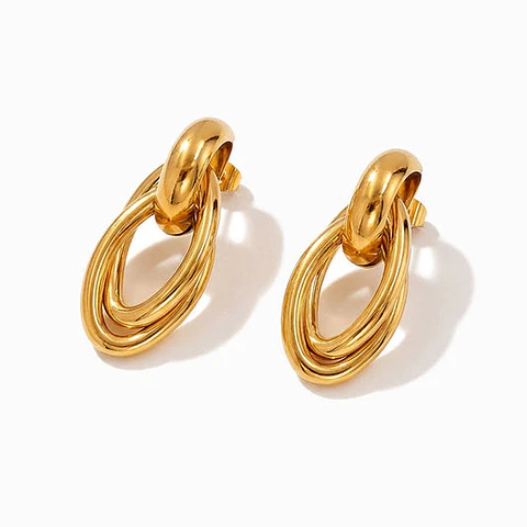 Boucles d'Oreilles Élégante en Acier, Chic