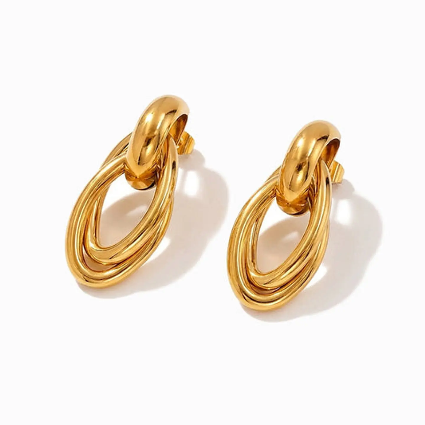 Boucles d'Oreilles Élégante en Acier, Chic 1