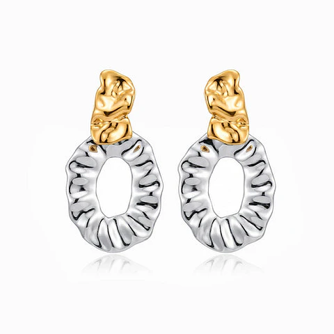 Boucles d'Oreilles Géométrique Radieuse en Acier