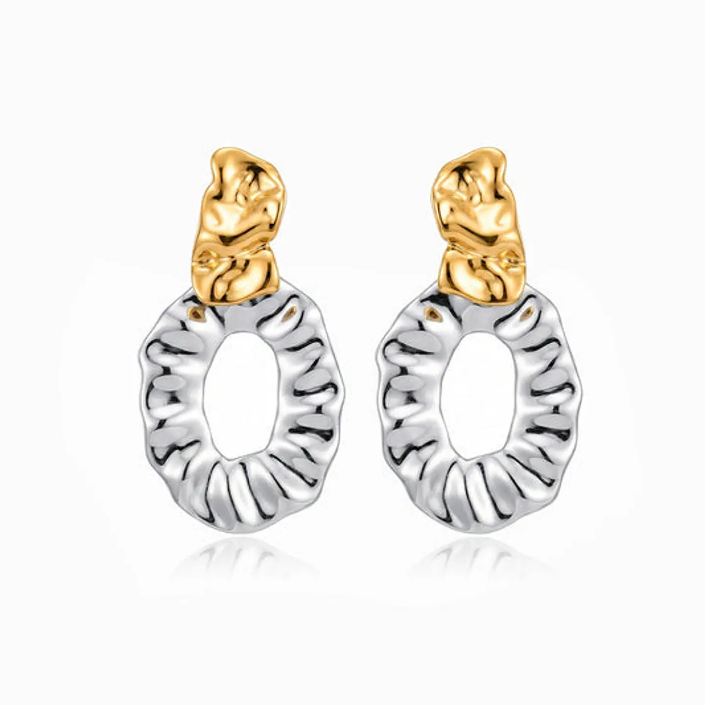 Boucles d'Oreilles Géométrique Radieuse en Acier 1