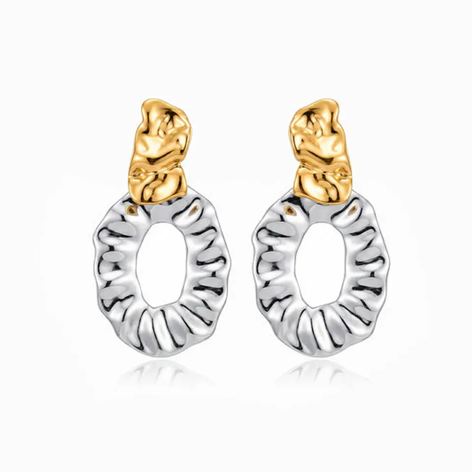 Boucles d'Oreilles Géométrique Radieuse en Acier 1