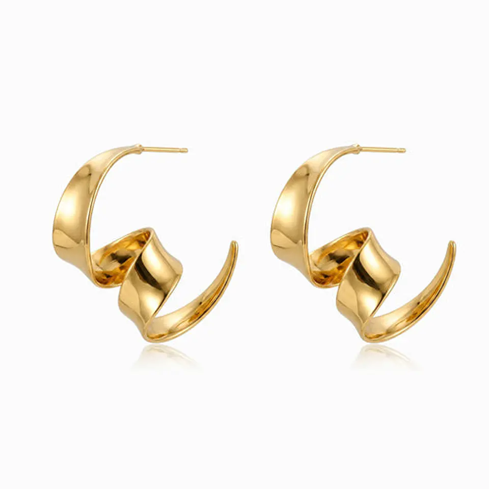 Boucles d'Oreilles Jolie Géométrique – Acier 39x36mm 1