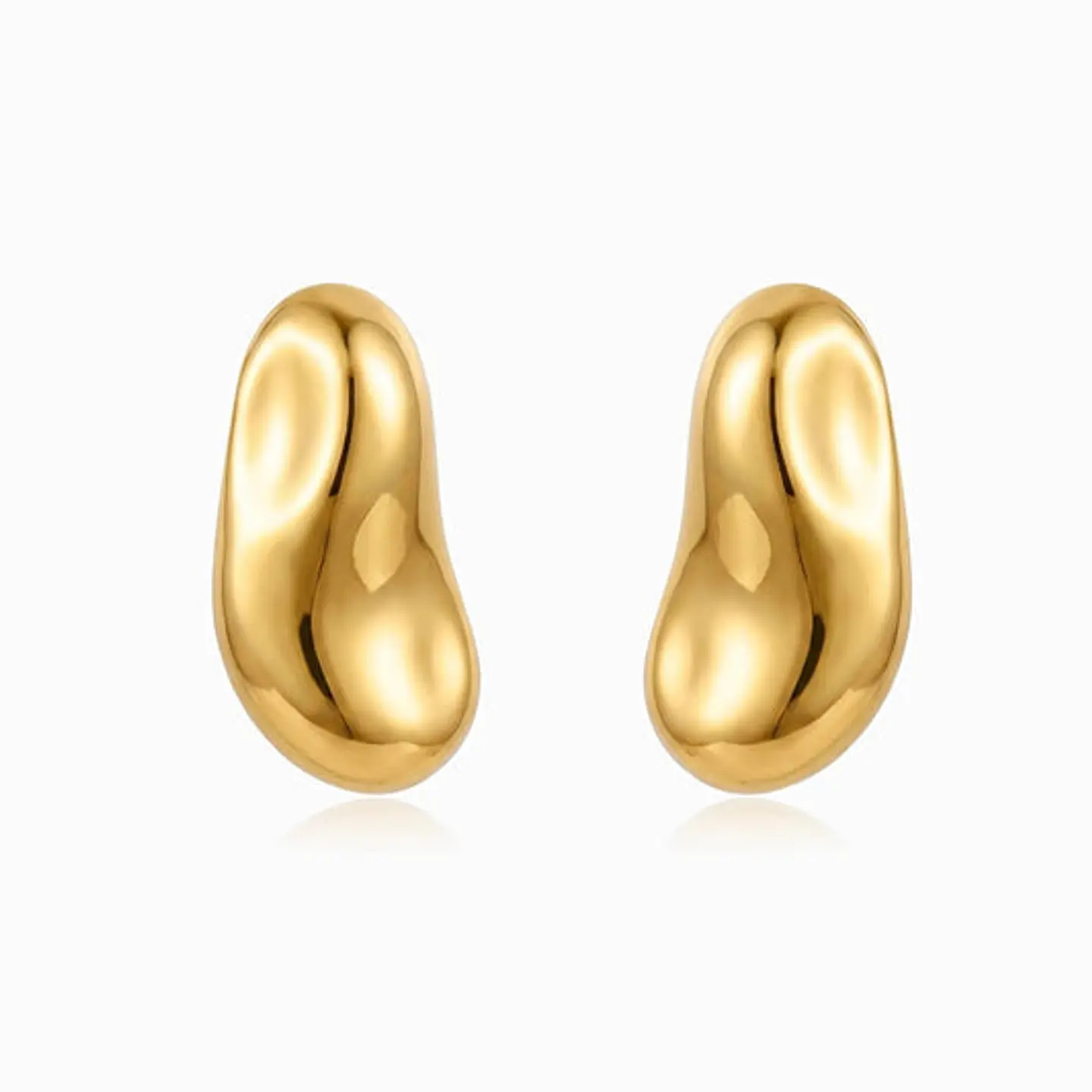 Boucles d'Oreilles Géométrique en Acier, Royale 42x24mm 1