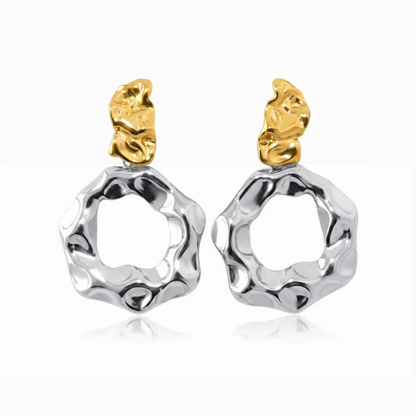 Boucles d'Oreilles Géométrique Ravissante en Acier 1