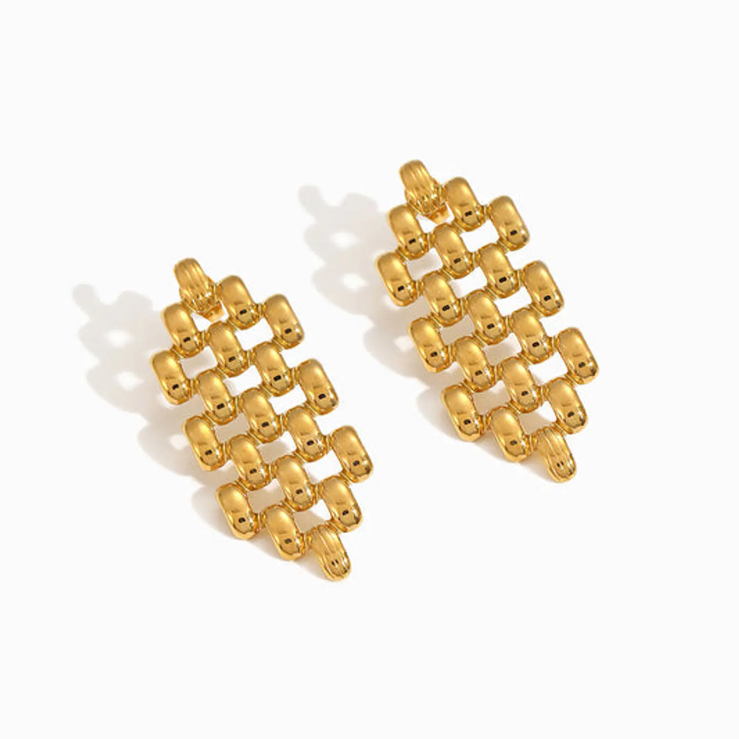 Boucles d'Oreilles Discrète Géométrique – Acier 1