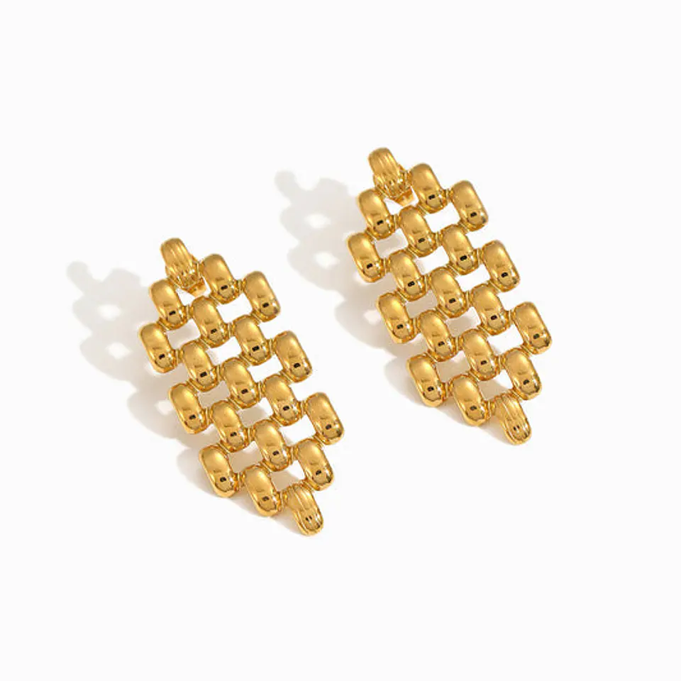 Boucles d'Oreilles Discrète Géométrique – Acier 1