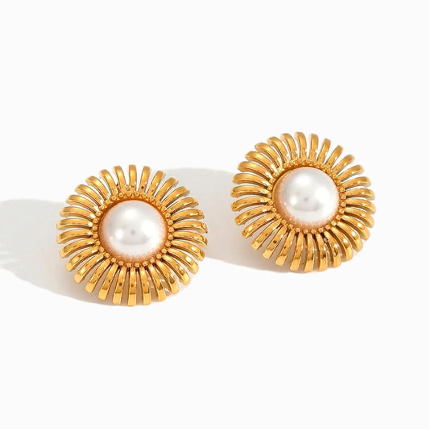 Boucles d'Oreilles Chic en Acier – Soleil 23x23mm 1