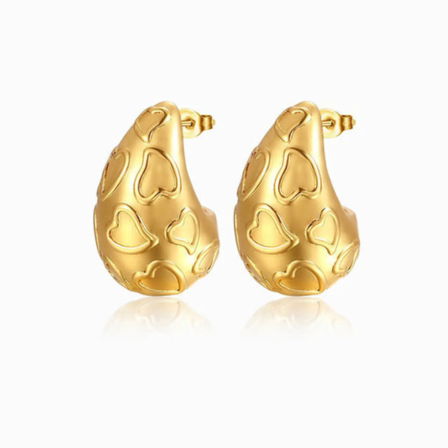 Boucles d'Oreilles Étincelante Goutte – Acier 1