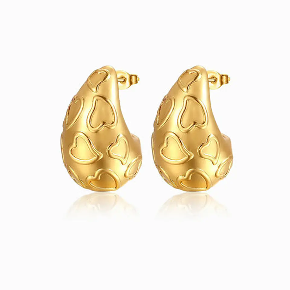 Boucles d'Oreilles Étincelante Goutte – Acier 1