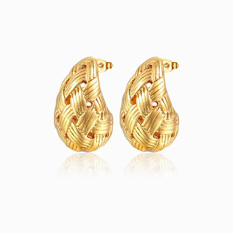 Boucles d'Oreilles Goutte en Acier, Élégante