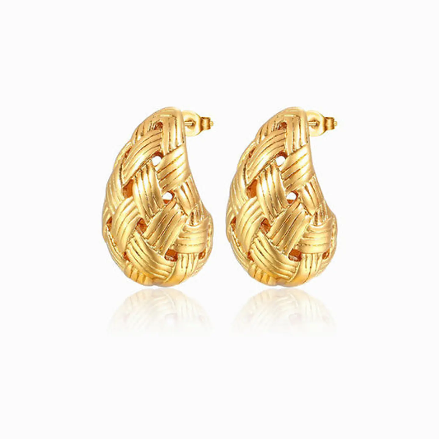 Boucles d'Oreilles Goutte en Acier, Élégante 1