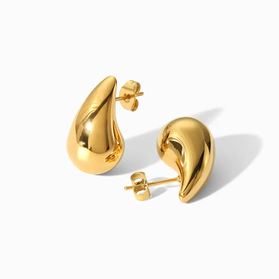Boucles d'Oreilles Goutte en Acier, Intemporelle 1
