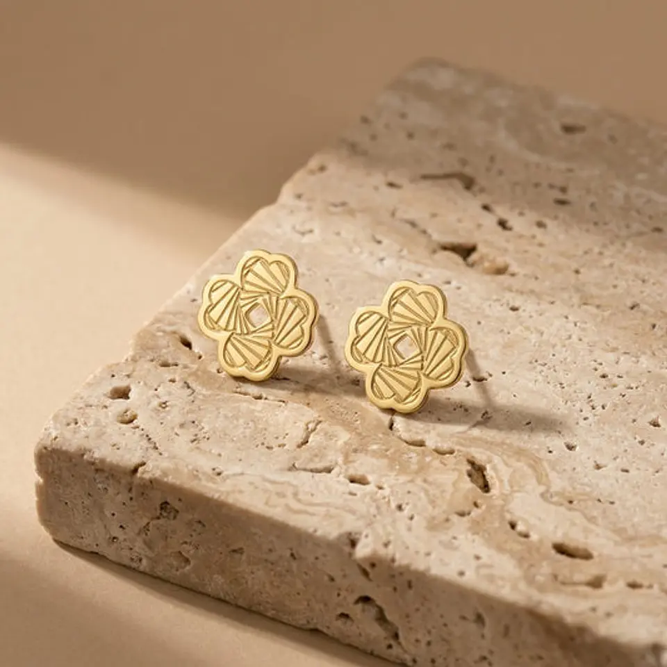 Boucles d'Oreilles Tendance en Acier – Simple 12x12mm 1