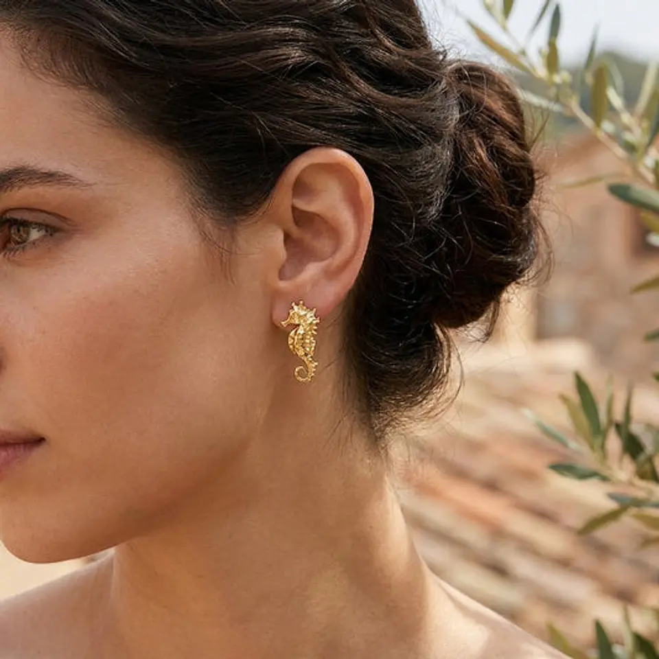 Boucles d'Oreilles Été en Acier, Élégante 1