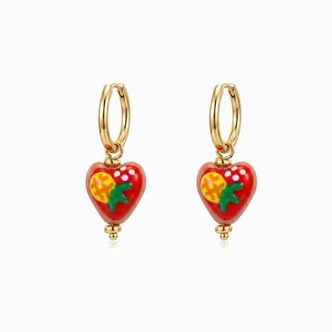 Boucles d'Oreilles Cœur Été Belle en Acier