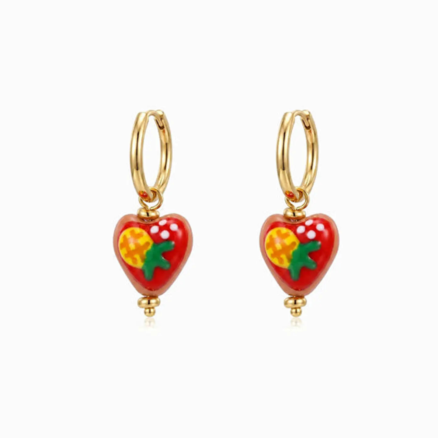 Boucles d'Oreilles Cœur Été Belle en Acier 1