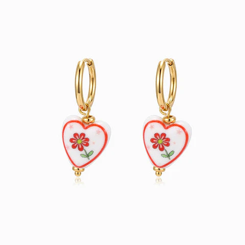 Boucles d'Oreilles Étincelante Cœur Été – Acier