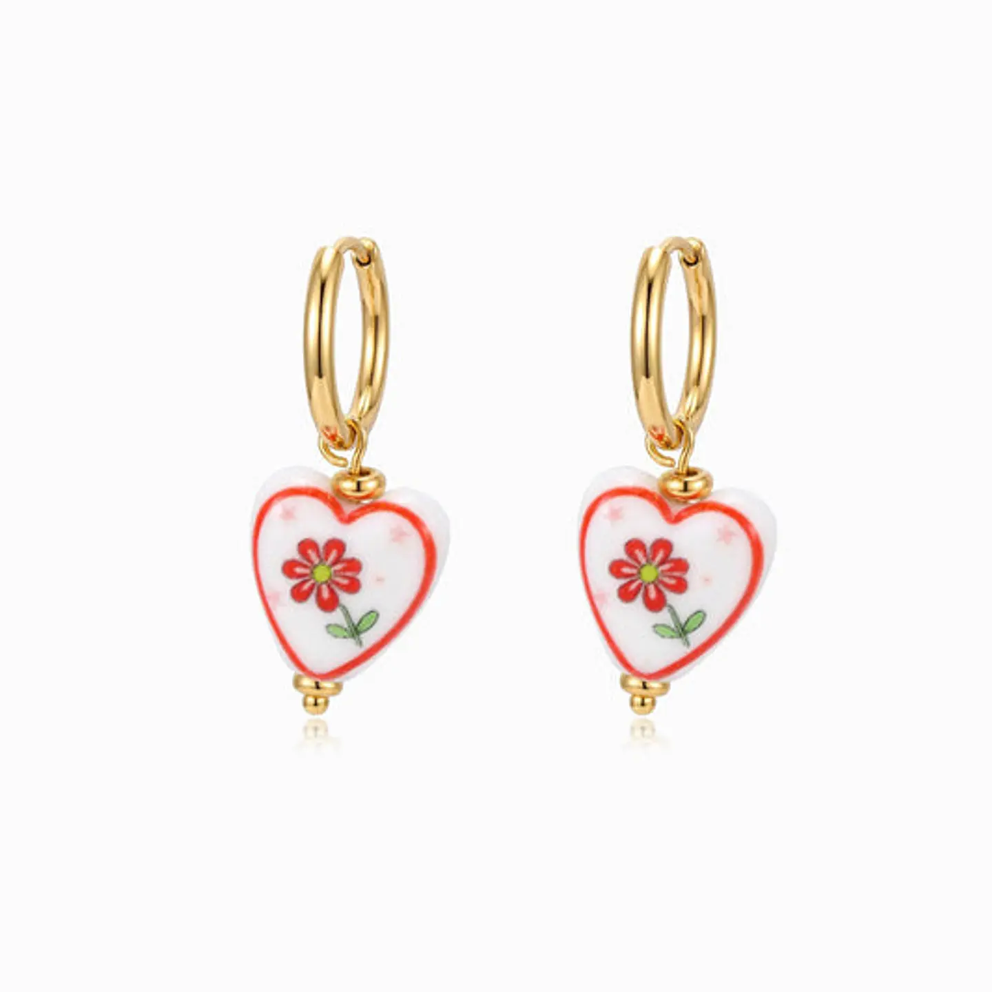 Boucles d'Oreilles Étincelante Cœur Été – Acier 1
