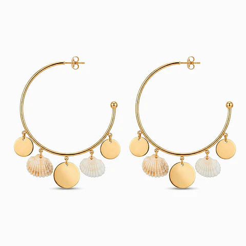 Boucles d'Oreilles Délicate en Acier – Été 70x54mm