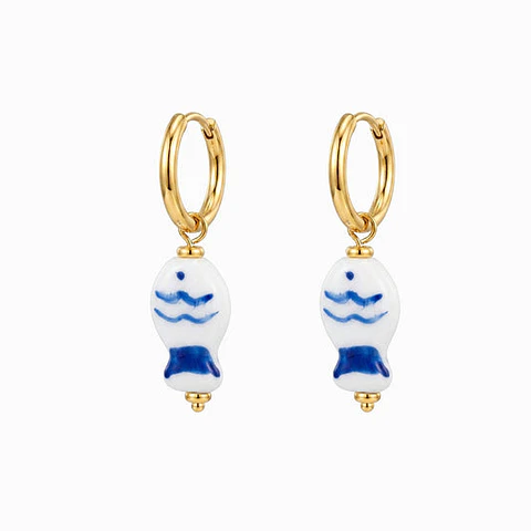 Boucles d'Oreilles Sardine Été Belle en Acier