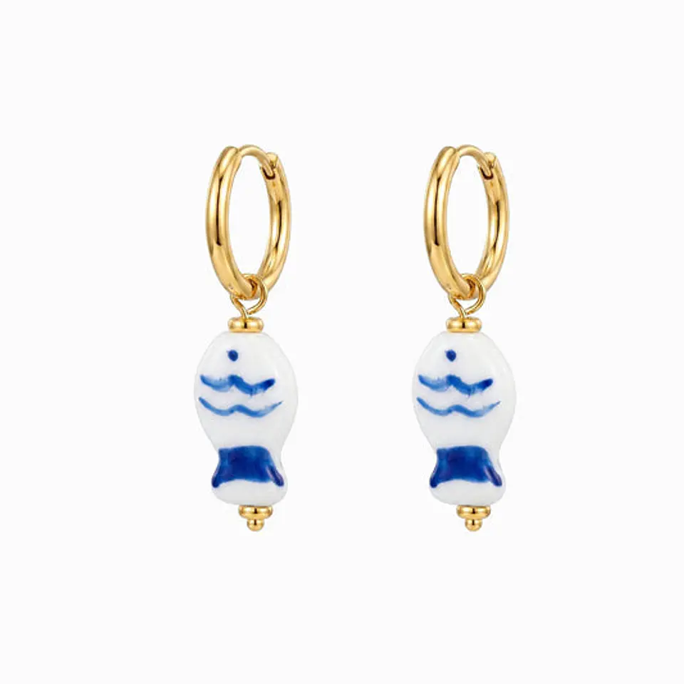 Boucles d'Oreilles Sardine Été Belle en Acier 1