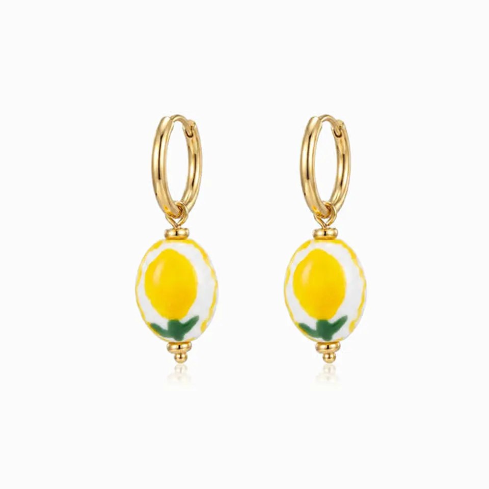 Boucles d'Oreilles Été en Acier, Polie 1