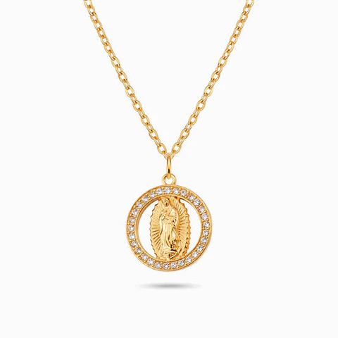 Collier Délicat en Acier – Vierge Marie
