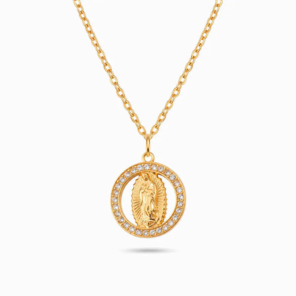 Collier Délicat en Acier – Vierge Marie 1