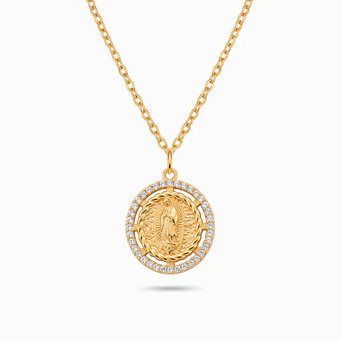 Collier Vierge Marie Fin en Acier