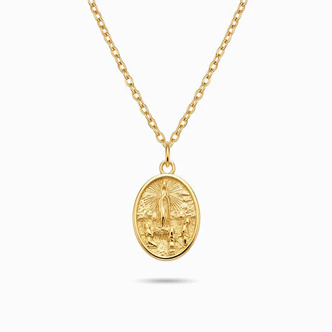 Collier Vierge Marie Brillant en Acier