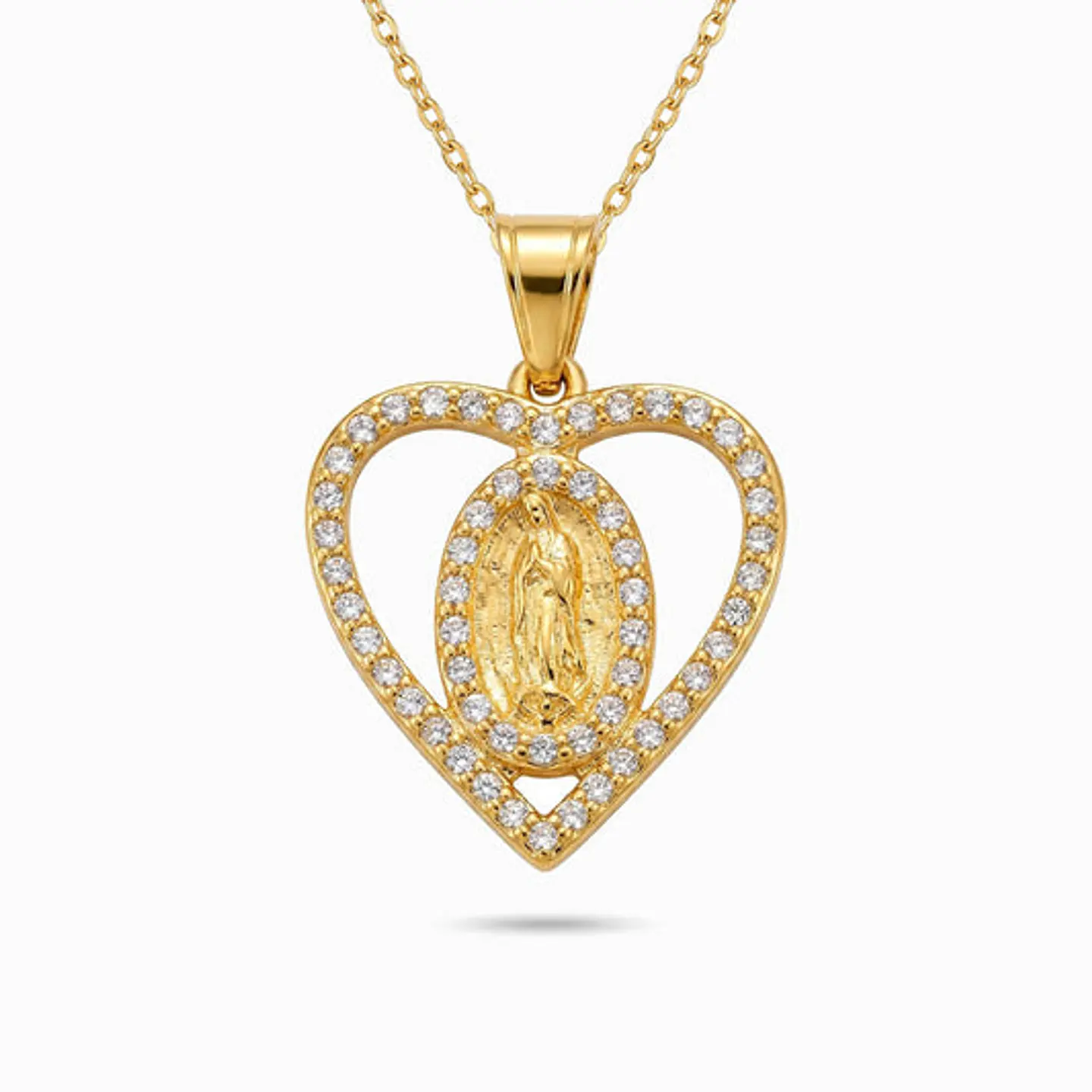Collier Charmant en Acier – Vierge Marie 1