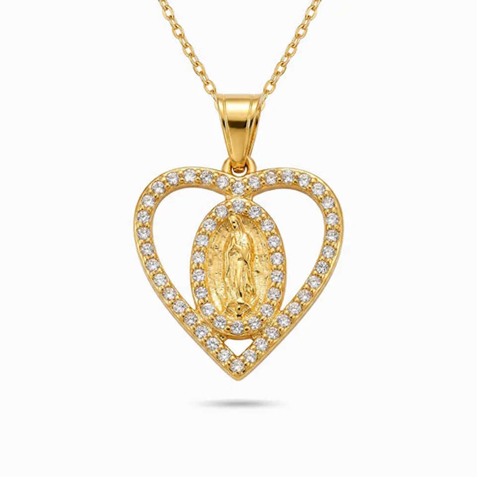 Collier Charmant en Acier – Vierge Marie 1