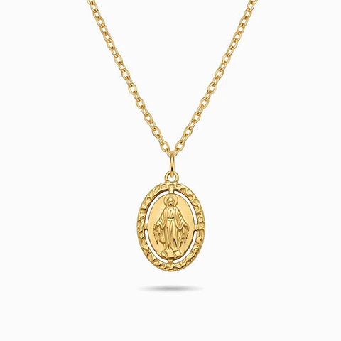 Collier Vierge Marie Gracieux en Acier